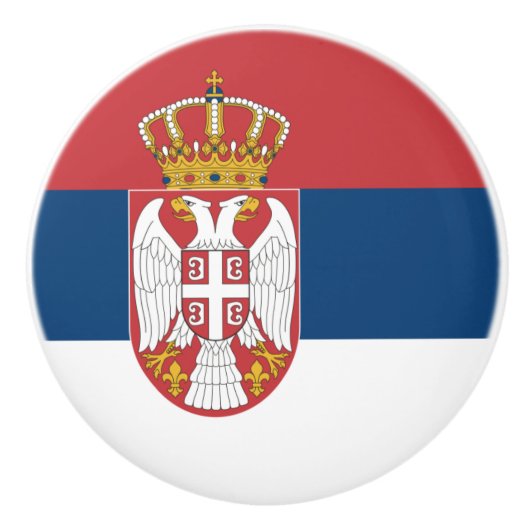 セルビア国旗のセラミックノブ セラミックノブ (正面)
