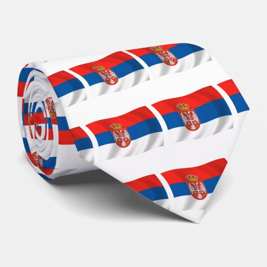 セルビア国旗のネクタイ ネクタイ (ロール)