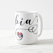 セルビア国旗のハート、レピュブリカ・シュルビヤ コーヒーマグカップ (正面右)