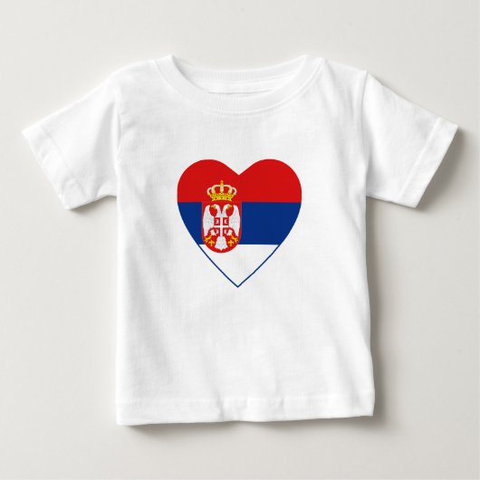セルビア国旗のハートTシャツ ベビーTシャツ (正面)