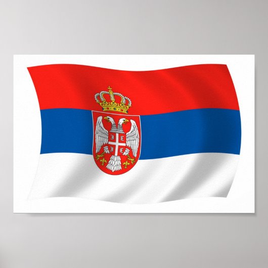 セルビア国旗のポスタープリント ポスター (正面)