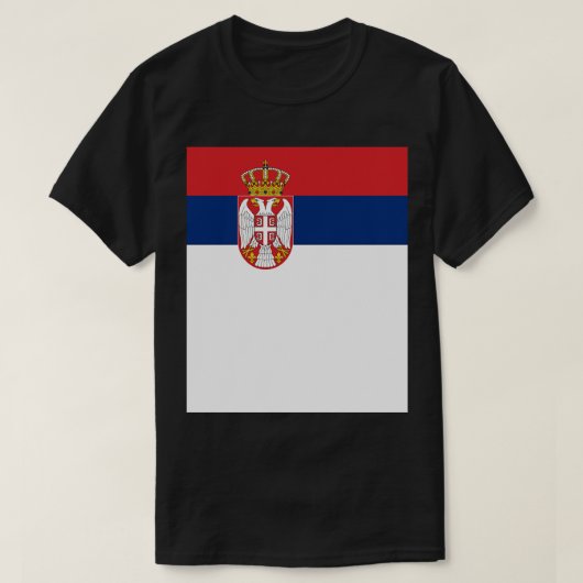 セルビア国旗のミニマル Tシャツ (デザイン正面)
