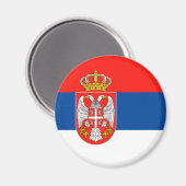 セルビア国旗の国のシンボル名文字 マグネット (正面/裏面)