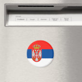 セルビア国旗の国のシンボル名文字 マグネット (インサイチュ (食洗機))