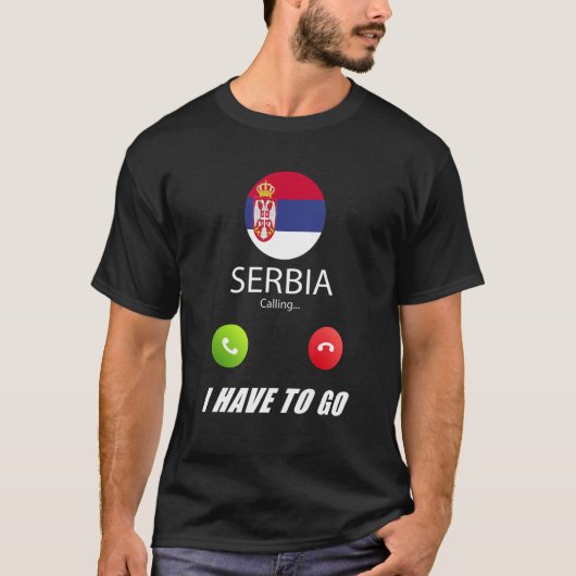 セルビア国旗の土産 Tシャツ (正面)