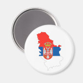 セルビア国旗の地図の図形 マグネット (正面/裏面)