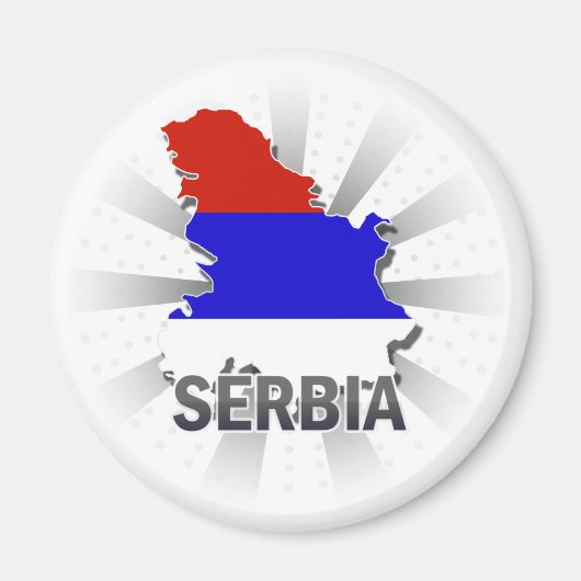 セルビア国旗の地図2.0 マグネット (正面)