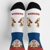 セルビア国旗の愛国心地球に優し、セルビア・プレミアム ソックス (上部)