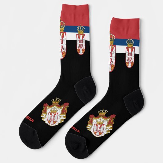 セルビア国旗の愛国的な靴下，セルビア地球に優し ソックス (左)