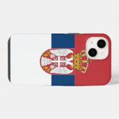 セルビア国旗の愛国的なApple 14 Case-Mate iPhoneケース (裏面横)