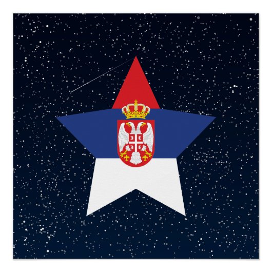 セルビア国旗の星宇宙 ポスター (正面)