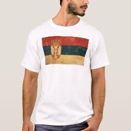 セルビア国旗の男性の白 Tシャツ