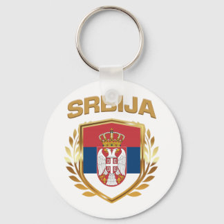 セルビア国旗の盾 キーホルダー