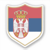 セルビア国旗の象徴と愛国旅行 シール (正面)