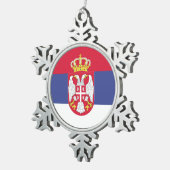 セルビア国旗の象徴 スノーフレークピューターオーナメント (右)