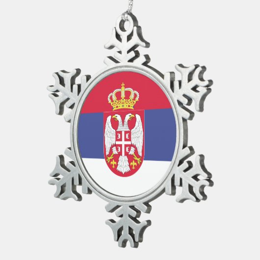 セルビア国旗の象徴 スノーフレークピューターオーナメント (右)