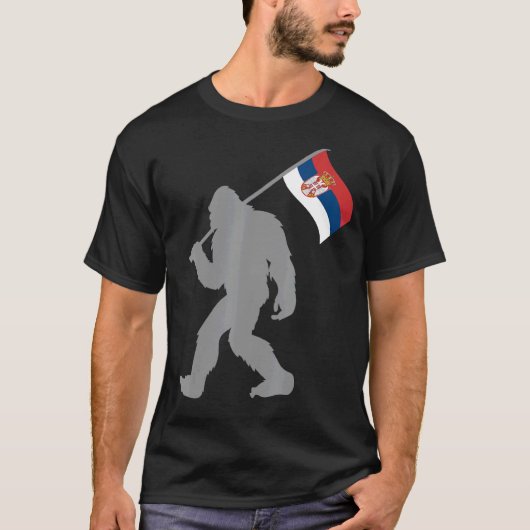 セルビア国旗のSrbijaまたはセルビア国旗 Tシャツ (正面)