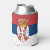 セルビア国旗を持つクーラーボックス 缶クーラー (缶正面)