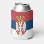 セルビア国旗を持つクーラーボックス 缶クーラー (缶裏面)