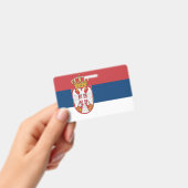 セルビア国旗を持つネームバッジ バッジ (手持ち)