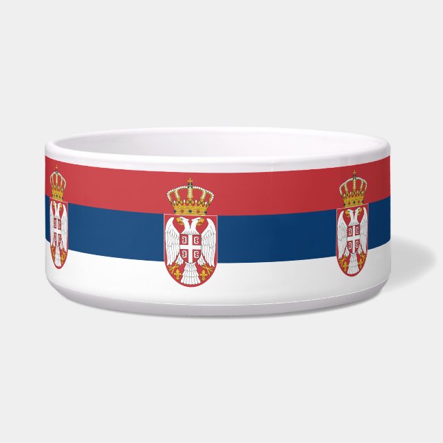 セルビア国旗を持つペットボウル ボウル (正面)