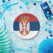 セルビア国旗を持つ愛国的紙プレート ペーパープレート (パーティー)