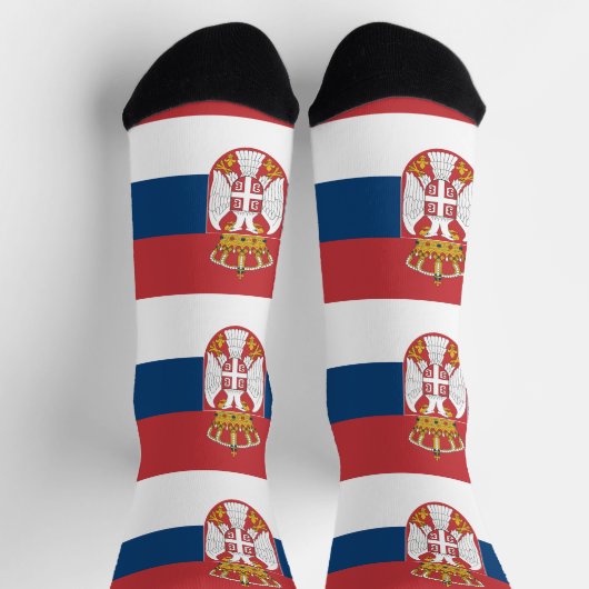 セルビア国旗を持つ男性クルー用ソックス ソックス (上部)