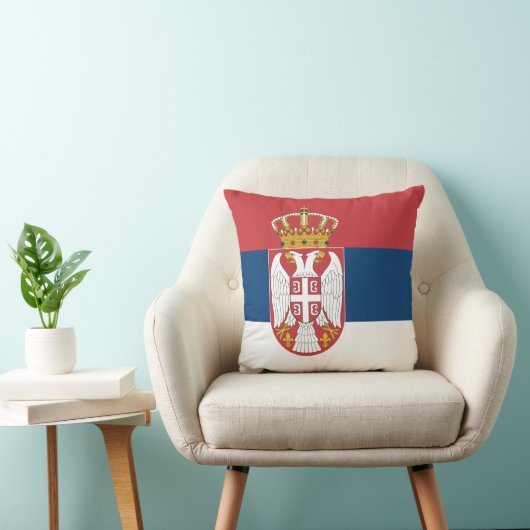 セルビア国旗を持つMoJo枕 クッション (椅子)
