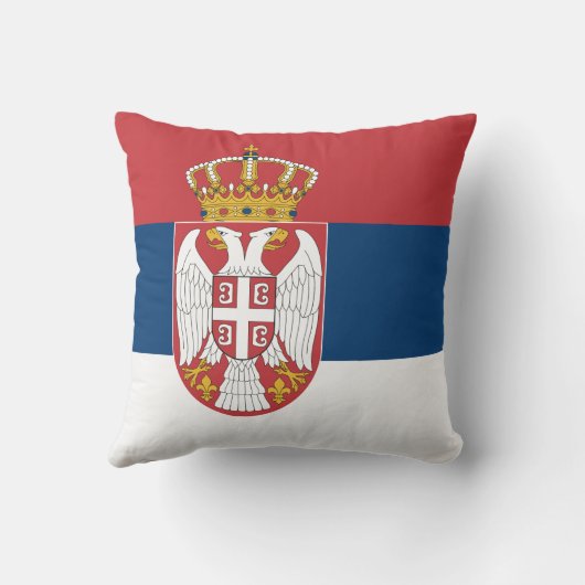 セルビア国旗を持つMoJo枕 クッション (裏面)