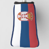 セルビア国旗を掲げたゴルフパターカバー ゴルフヘッドカバー (回転90)