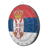 セルビア国旗を掲げたダーツボード ダーツボード (正面右)