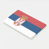 セルビア国旗を掲げたメモ ポストイット (アングル)