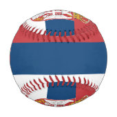 セルビア国旗を掲げた愛国野球 野球ボール (裏面)