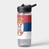 セルビア国旗を掲げた水瓶 ウォーターボトル (左面)