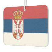 セルビア国旗を掲げた車の新入生 カーエアーフレッシュナー (左)