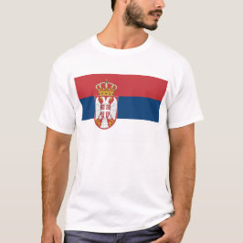 セルビア国旗を掲げたTシャツ Tシャツ