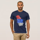 セルビア国旗カラーマップTシャツ Tシャツ (正面フル)