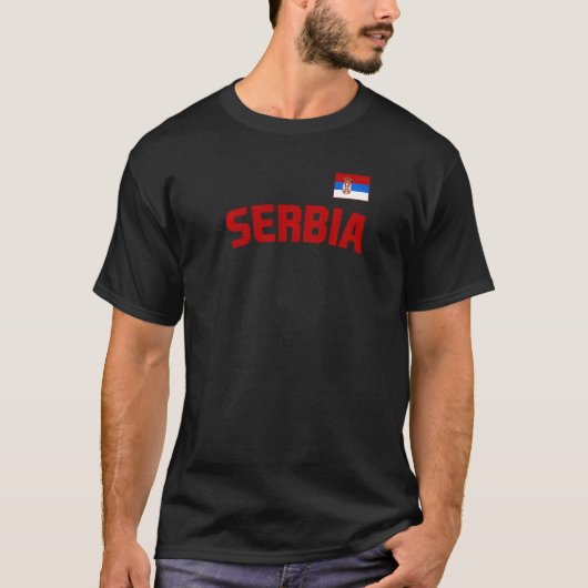 セルビア国旗セルビアプライド国際的国8 Tシャツ (正面)