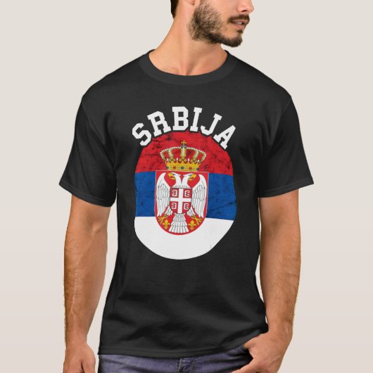 セルビア国旗セルビア・ルーツ・セルビアP Tシャツ (正面)