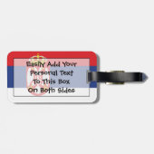 セルビア国旗簡単ID個人 ラゲッジタグ (裏面横)