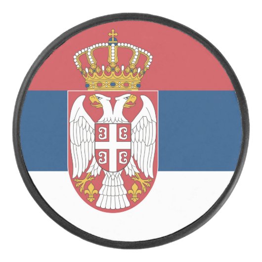 セルビア国旗 アイスホッケーパック (正面)