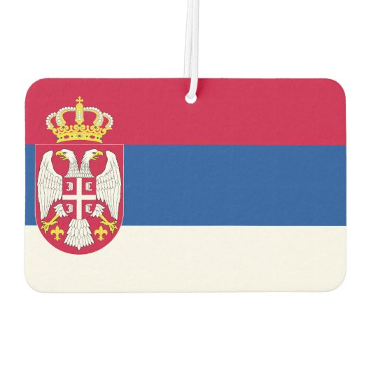 セルビア国旗 カーエアーフレッシュナー (裏面)