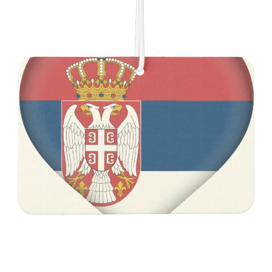 セルビア国旗 カーエアーフレッシュナー (正面)