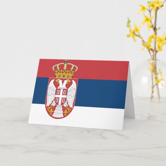 セルビア国旗 カード (黄色い花)