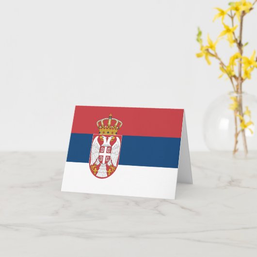 セルビア国旗 カード (黄色い花)