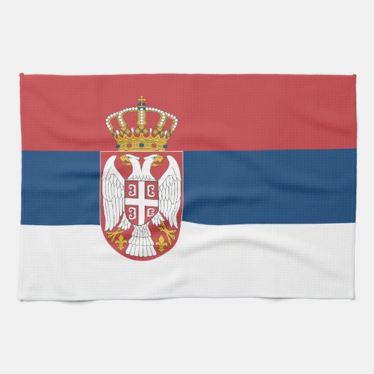 セルビア国旗 キッチンタオル (横)