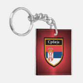 セルビア国旗 キーホルダー (正面左)