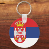 セルビア国旗 キーホルダー (正面)
