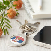 セルビア国旗 キーホルダー (側面)