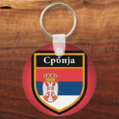 セルビア国旗 キーホルダー (正面)